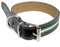 Collar De Cuero para Perros | Collar Perro | Collar Piel | Collar Bandera Andalucía (Mediano - Contorno DE 32 A 42 CMS.)