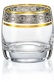 Crystalex Wassergläser Whiskygläser Exclusive Ideal Gold Platin 230 ml 6er Set Bohemia Claudia