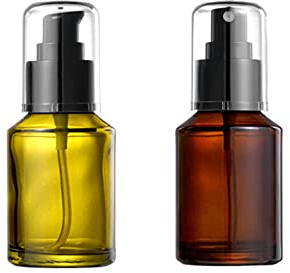 YUEHUA Glas Sprühflasche & Lotion Flasche, 60ml / 2oz Leere nachfüllbare gepresste Pumpflasche Kosmetikbehälter für Parfüms Essence (Pumpflaschen & Sprühflasche)