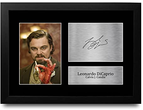 HWC Trading FR A4 Leonardo DiCaprio Django Unchained Geschenke Geducktes Signiertes Autogramm Foto für Fans von Film Memorabilien - A4 Framed