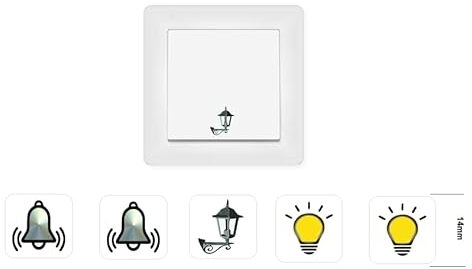 Licht Glocken und Laterne Schalter Aufkleber Set mit 5 Schalter Symbole Aufkleber (RP15/1) (14mm)