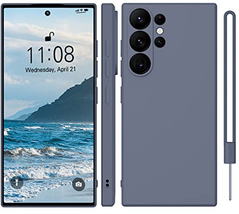 WXX for Samsung Galaxy S23 Ultra Case Silicone Camera Protection Ultra Slim S23 Ultra Case Soft Gel Cover Rubber Anti-Scratch Phone Case Compatible for Samsung Galaxy S23 Ultra 5G 6.8-inch Grey