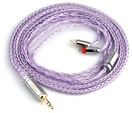 LINSOUL Tripowin Zonie IEM Kabel, 16 Adern Versilbertes Kopfhörerkabel, 1.25m SPC in Ear Monitor Kabel für 7hz Zero:2 Orchestra Lite Cadenza Hype4 Supermix4(3,5mm)(0,78mm 2pin,Lila)