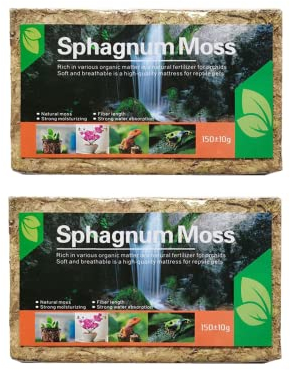 Yeehliny Sphagnum Moos Für Bonsai, Orchideen, Orchideensubstrat Sphagnum Moss Potting Mix Fleischfressende Pflanzen, für Orchid Bio Dünger Home Blumenpflanzenanbau Torfmoos für Pflanzen (2PC)