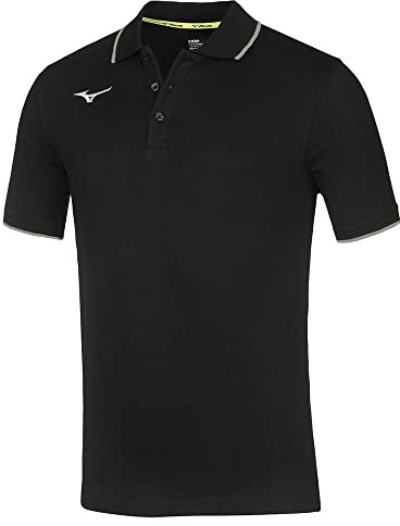 Mizuno Poloshirt, Schwarz/Silber, XXL, Herren
