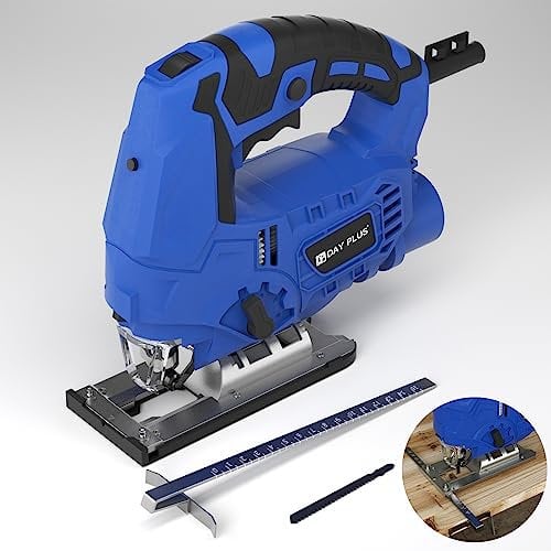 7Sevenjokers Jig Saw, 700W 2800 SPM Electric Jigsaw Tool, Max Cutting Depth 100mm for Wood, 6 Variable Speed, Laser Guide, 0-4 Orbital Sets, Bevel Cutting: -45 ° to 45, LED Light, 2M Wire