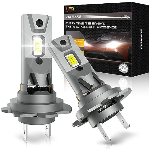 Pulilang Lampadine H7 LED 22000LM, 2023 Aggiornato Anti Errore Canbus 500% Luminosità 12V 6500K LED H7 Faro per Auto e Moto Abbaglianti o Anabbaglianti Luci, Sostituire Lampade Alogene e Xeno, 2PCS