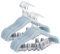 ManGotree Perchas de Terciopelo para Bebés de 30 cm con Clips Móviles, Perchas Antideslizantes para Ropa de Niños, Perchas de Fieltro para Niños Ultrafinas Que Ahorran Espacio (Paquete de 16, Azul)