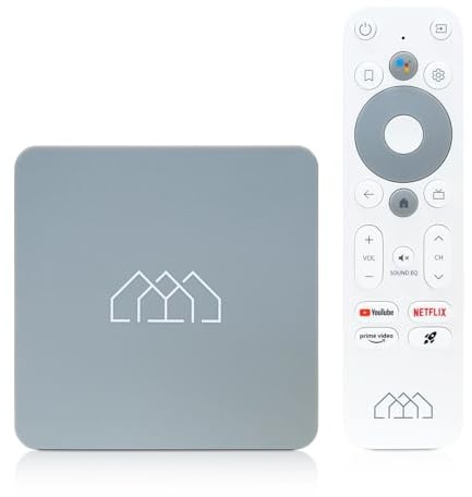 AB-COM Homatics Box HD Media Player mit Fernbedienung Media-Streaming-Client Android TV 11, 32GB, 1,5GB RAM Bluetooth 5.0 Unterstützt AV1 und Chromecast