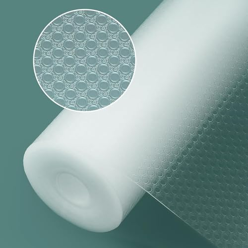 Origuuds Schubladenmatte, Eva-Material Wasserdichtem Schubladenauskleidung Antirutschmatte Kühlschrankauskleidungen Nicht Klebende für Küchenschränke Schubladen Schrank (Transparent/30cm x 300cm)