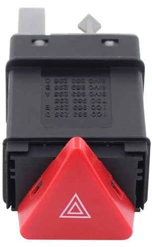 Warnblinker Schalter Warnblinkschalter Relais Warnlicht Druckbetätigung Warnblinklicht Warnblitzschalter Notblinkschalter Notfall Zugschalter Notlicht für Transporter T4 California Polo 6N Lupo Amarok