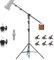 Soonpho Lichtstativ Aluminium Lampenstativ Galgenstativ Licht Beleuchtungsstativ Lichtständer 12.7ft/390cm mit 5.18ft/158cm Galgen und 2-Pack Sandsack für Softbox,Reflektoren,Fotografie