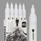 Aurobliss Marqueur Blanc Indélébile Lot de 5, Stylo Pointe Ogive pour Pneus, Verre, Métal, Bois, Textile, Plastique