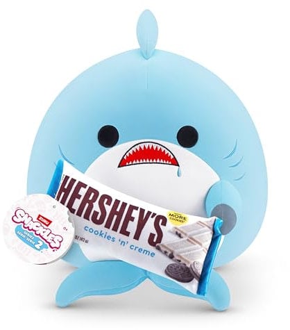 Snackles, Series 2, Shark (Hershey, Cookie n Cream), Kuschelig-weiches, beruhigendes, 40 cm großes Plüschspielzeug mit lizenziertem Snackmarken-Accessoire (Shark)