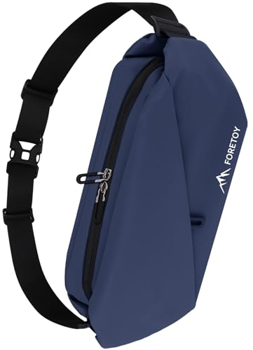 FORETOY Bauchtasche für Herren und Damen, Gürteltasche mit Flaschenhalter, Schultertasche Bauchtasche groß, Wasserdicht Stylisch Crossbody Bag, Sport Hüfttasche für Laufen Camping Wandern Fahrrad