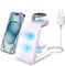 3 in 1 Induktive Ladestation，Magsafe Kabelloses Ladegerät für iPhone 16/15/14/13/12/11/Pro Max/Mini/XS/XR,Wireless Charger für Apple Watch 9/8/7/6/SE/5/4, Ladestation für AirPods Pro/2/3(mit Adapter)