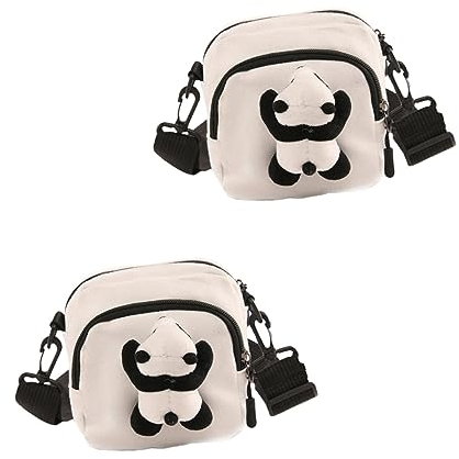 CALLARON Mode Damen Schultertasche Stilvolle Messenger Bag Reißverschluss Plüsch Panda Canvas Für Freizeit Geburtstag
