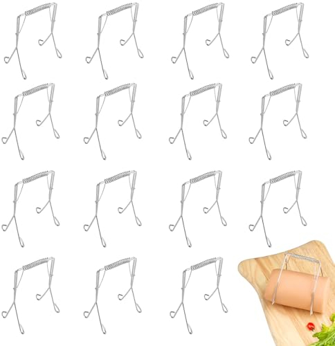 Drufoful 15 Unidades de Clips para Rouladen de Acero Inoxidable, Reutilizables y Resistentes a la Oxidación, Como la Alternativa Perfecta a los Alfileres o Brochetas para Rouladen