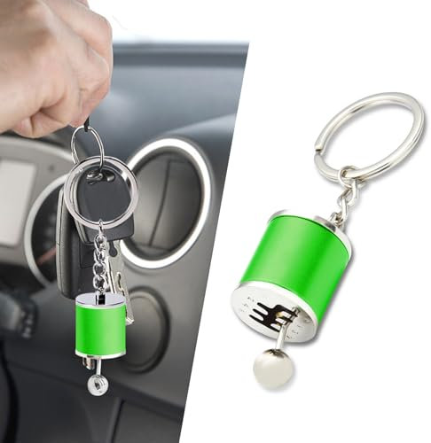 deemars Llavero Palanca de Cambio Manual de Seis Velocidades, Llavero Llavero Automotriz, Accesorios de Coche Llavero de Metal de la Caja de Cambios Universal para la Mayoría de Los Coches (Verde)
