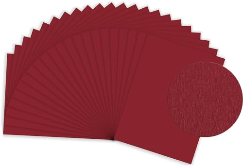 Sumico Fotokarton - 300g/m² - 50x70 cm - 10 Bogen - für Kindergärten und Schulen - zum Basteln, Gestalten und Designen (dunkelrot)