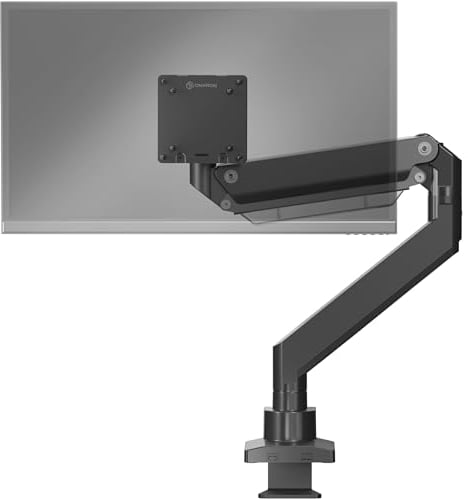ONKRON Ultrawide Monitor Arm Desk Mount for 17 - 57 Screen, Heavy Duty Monitor Arm up to 27 kg - Gas Spring Screen Mount VESA 75x75-200x200/Screen Holder for Desk Tilt Swivel Rotation G130-B Black