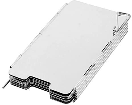 KOMBIUDA Faltbarer Windschutz aus Aluminiumlegierung für Grillkocher mit Verstellbarer Länge Leichter Windschutz für Camping und Outdoor Kocher