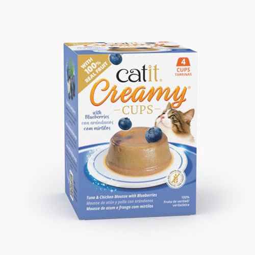 Catit Creamy Cups,Thunfisch & Huhn mit Blaubeeren,4x25g