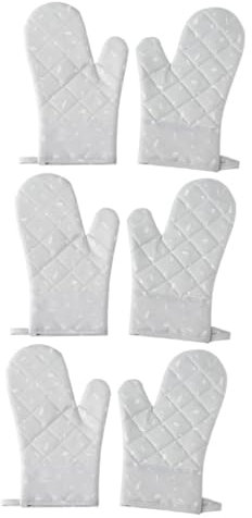 PAMINGONO 3piezas Guantes De Cocina De Antideslizantes y Resistentes Al Guantes De Microondas De Tela Gruesa para Hornear y para Calientes