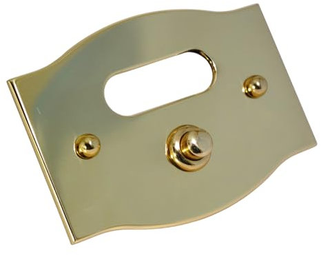 Neroni Mameli Campanello in Ottone Lucido per Esterno abitazione - Porta Ingresso Casa, con Pulsante Elettrico - Modello Costantino - Made in Italy