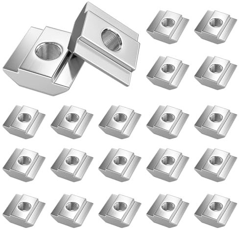 SCOOYUCK 50 tuercas de ranura M4, serie 20, tuercas de martillo en T, para perfil de aluminio (EU20-M4)