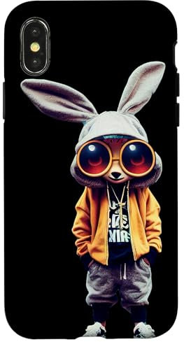 Hülle für iPhone X/XS Cooler Bunny Streetwear Hip Hop Style