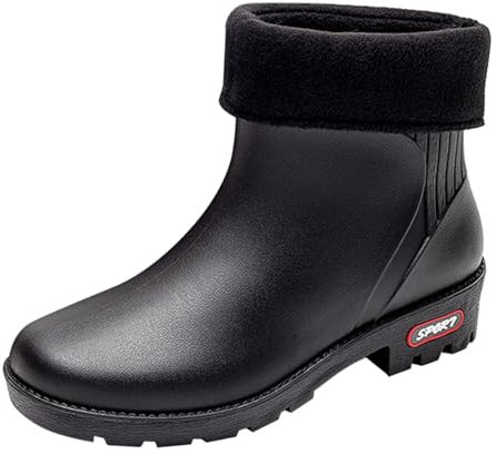 Generico Stivali Pioggia Donna Gomma Imbottiti Impermeabile Scarpe Impermeabili Donna Eleganti Ankle Boot Caldi Chelsea Boots Media Altezza Stivali Pioggia Donna Outdoor Antiscivolo Rain Boots