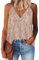 EUDOLAH Ärmellose Damen Unterhemden mit Pailletten schimmerndes Oberteil Glitzer Top Tanktops Party Tunika Glitzerbluse, Beige, Size L