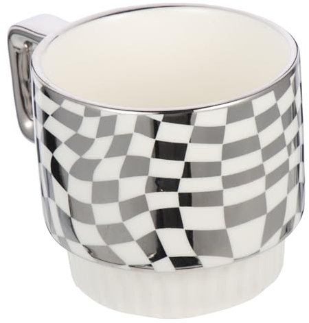 GRIRIW Creative Ceramic Mug for Coffee and Oatmeal Portable Water Cup Convenient Handle Stylish Design for Home Office and Use