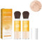 Lot de 2 poudres de protection solaire minérale, SPF 50+, pour le visage, finition naturelle mate avec brosse, imperméables, durables, légères et respirantes, multicolores,