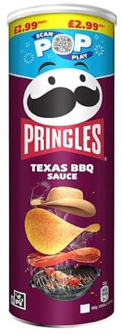 Pringles Texas BBQ Sauce Flavoured Potato Crisps, 165g, Pack of 6