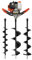Levkitch Earth Auger Fence Post Hole Borer, 52cc Petrol Ground Spiral Digger with 3 Drill Bits Attachments 4 6 8 Inch Extension Pole 30cm, 8500rpm 2 Stroke
