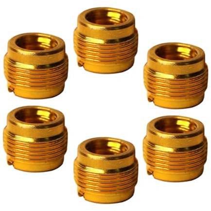 HYTROVE 6pcs Microphone Stand Nut Nuts Microphone Screw Mount Adapter Mic Screw Thread Adapter Mic Stand Attachment Iron Golden