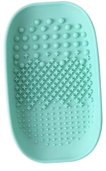 VILLCASE Makeup Brush Cleaning Pad Silicone Scrub Mat Green Handheld Makeup Brush Cleaner Tray for Daily Beauty Tool