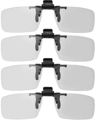 sourcing map 4 Pcs Polarized Clip-on 3D Glasses, Passive Circular 3D Viewing Glasses Frames for Anaglyph Movies Theater Games TV Photo Projector