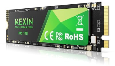 KEXIN SSD M.2 NVMe Internal SSD 1TB M.2 2280, PCIe Gen 3.0, up to 3500 MB/s Read, 2900 MB/s Write, 3D NAND Flash, Internal Solid State Drive PC Enthusiasts and Gamers