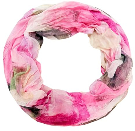 Jeamis cirkel siden loop gradient vår rund halsduk regnbåge unisex sommar lätt halsduk stola prickar, 26f cirkel-rosa, 160 x 48 cm