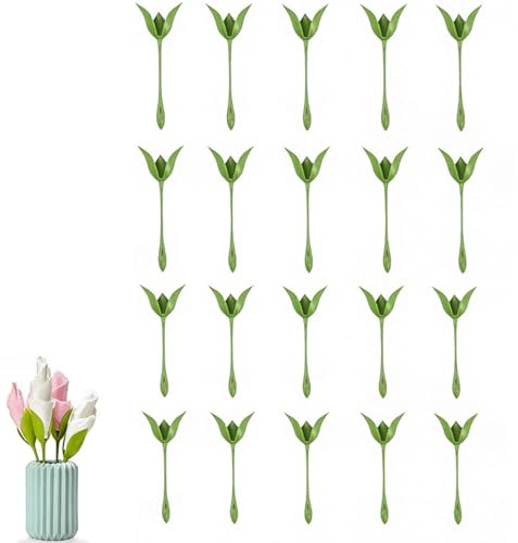 Blumen-Serviettenhalter Twist, Bloom Tulip, handgefertigte Blumenstiel- für Papier oder Stoff, Tischdekoration für Hochzeit, Bankett,Partys,Frühlingsbrunch (20PC)