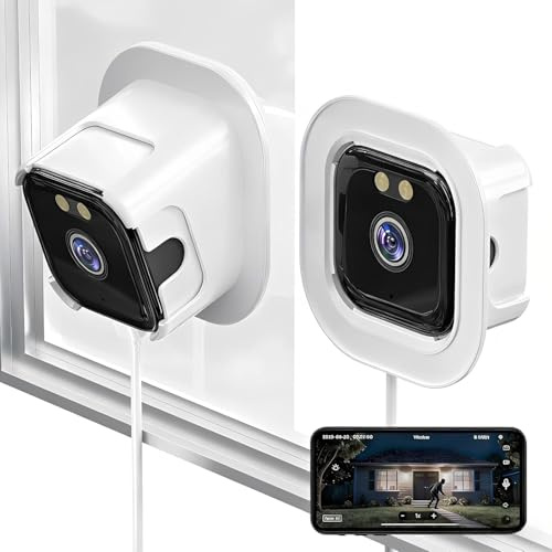 Telecamera da finestra 2K per interni per sorveglianza esterna, telecamera Wi-Fi 3 MP, 2,4 G/5 G, visione notturna a colori, antiriflesso, rilevamento di movimento PIR, registrazione 24/7, compatibile