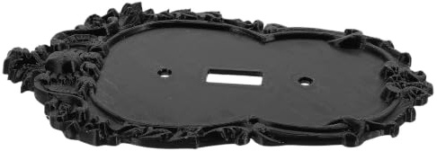 KJHBV Pannello Interruttore Vintage Barocco Nero in Plastica Intagli Gotici, Finitura Opaca Antigraffio, Funzionamento Silenzioso per Bagno e Ingresso