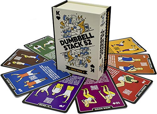 Stack 52 Hantel-Übungskarten – Mega-Paket. Workout-Spiel. | Video-Anleitung enthalten. Ideal für das Training mit verstellbaren Hantelsets und für das Fitness-Training im Home-Gym.