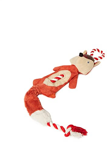 Rosewood Joules Squeaky Soft Plush Rope Fox Dog Toy, 74cm