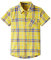Spring&Gege Chemise à Carreaux Classique Garçon, Chemise Casual pour Enfant, Jaune, 5-6 Ans