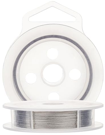 BENECREAT 15m 0.46mm Filo di Acciaio Inossidabile 316 Cavo Metallico Intrecciato da 49 Fili Accessori Artigianali per il Design di Gioielli