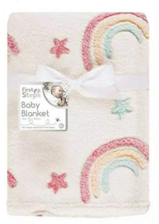 Coperta in morbido pile per neonati, per carrozzina, culla, culla, cesta ecc. (75 cm x 100 cm, coperta in pile arcobaleno)